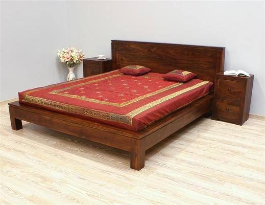 Łóżko kolonialne indyjskie z litego drewna