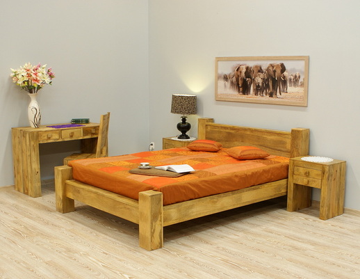 łóżko kolonialne z litego drewna mango