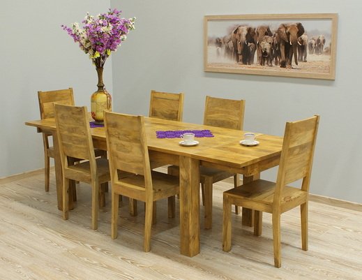Indyjski komplet obiadowy  stół + 6 krzeseł