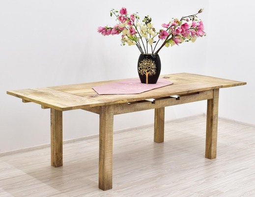 Stół rozkładany kolonialny indyjski loftowy lite drewno mango industrialny