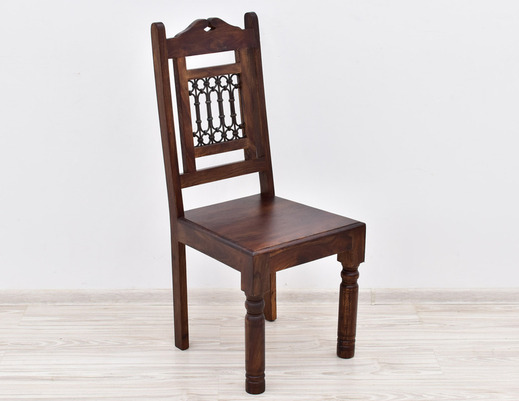 Krzesło kolonialne indyjskie palisander indyjski metaloplastyka