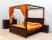 Łóżko kolonialne indyjskie z baldachimem 