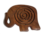 Drewniana indyjska gra labirynt słoń