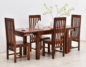 Kolonialny komplet obiadowy z litego drewna stół + 4 krzesła