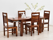 Indyjski komplet obiadowy z litego drewna stół + 4 krzesła