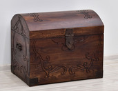 Kufer kolonialny rzeźbiony lite drewno palisander indyjski
