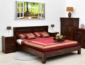 Łóżko kolonialne rzeźbione z litego drewna palisandru indyjskiego