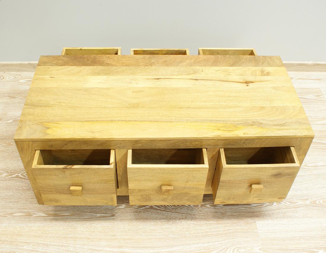 stolik orientalny z szufladami z litego drewna mango