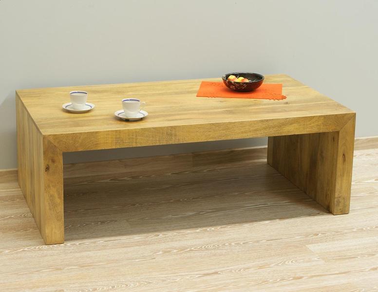 nowoczesna ławka z litego drewna mango