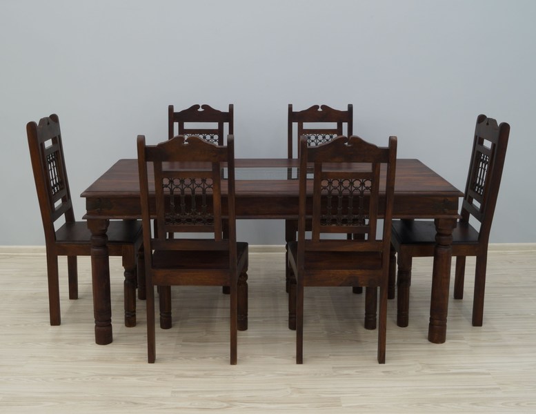 zestaw obiadowy stół i krzesła z metaloplastyką
