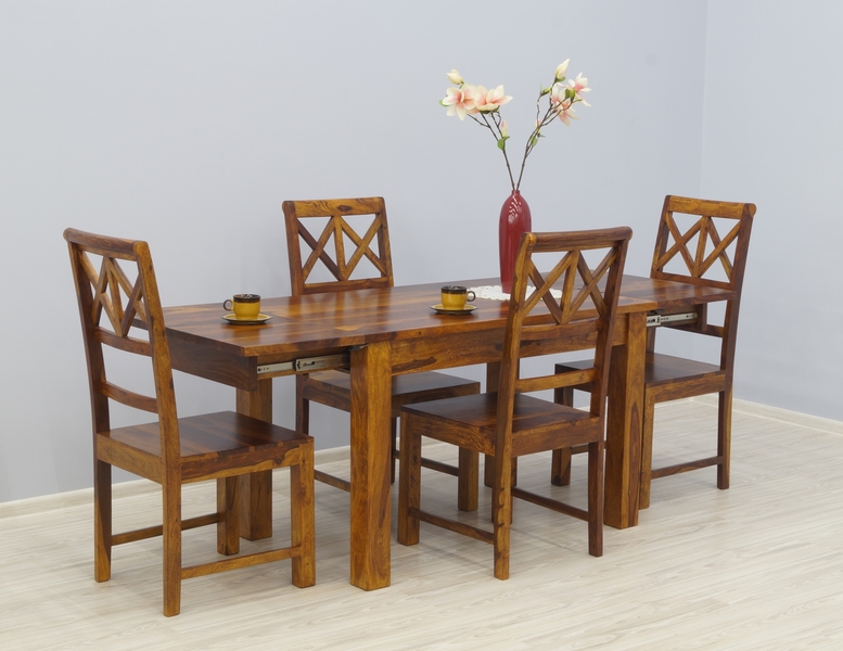 komplet obiadowy stół z 4 krzesłami z palisandru indyjskiego