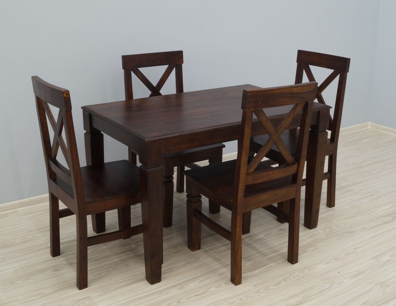 mały stół z 4 krzesłami z palisandru indyjskiego